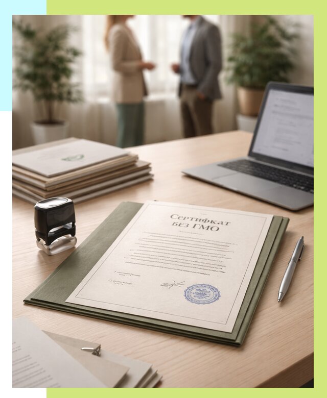 Сертификат без ГМО в Чусовой от 7836 р. оформить срочно Алешин-Чсв